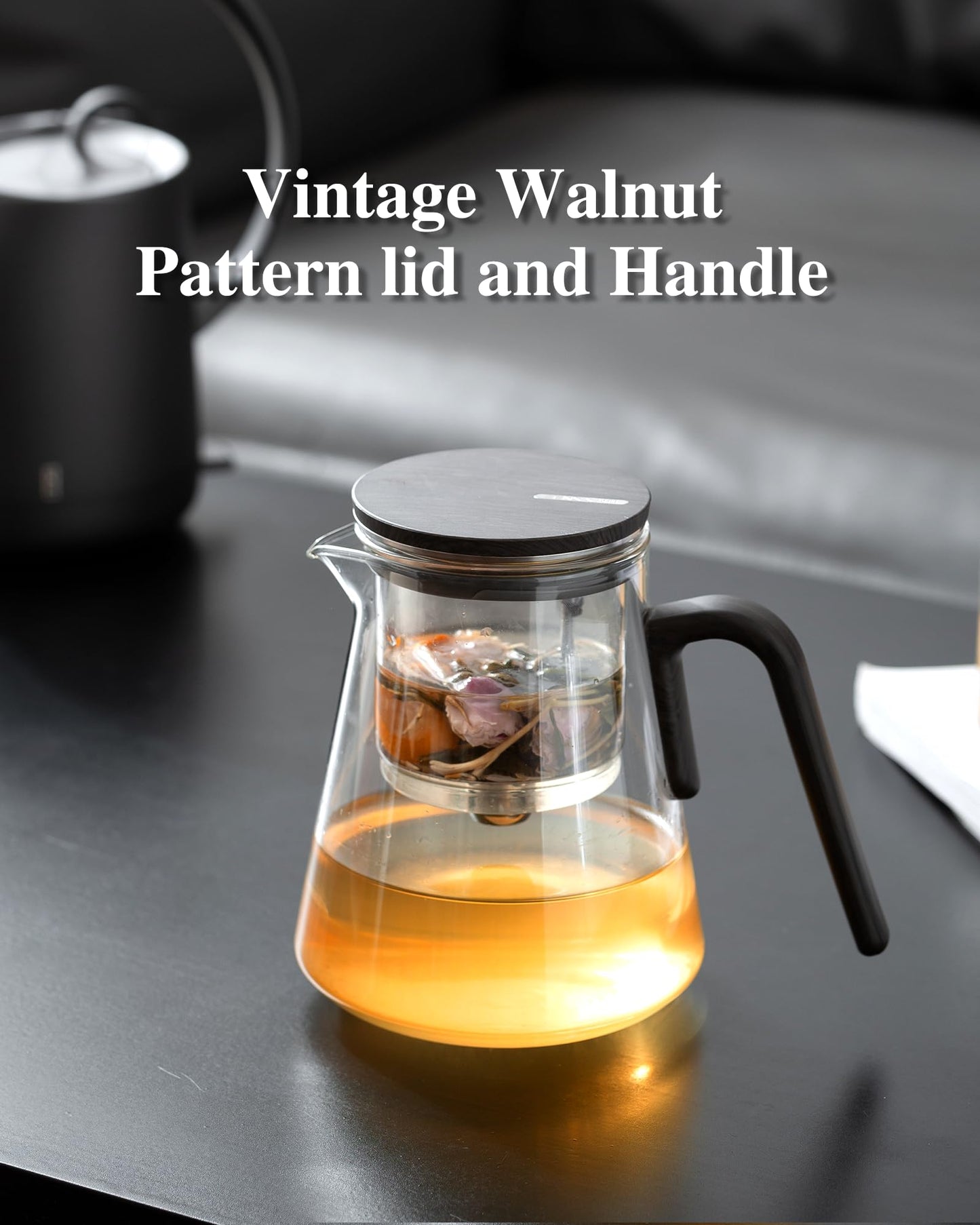 ZENS Enchanted Tea Pot with Magnetic Lid, Magic Glass Teapot with Infuser for Loose Leaf Tea Steeper, Mess-Free Herbal Tea Maker, Tea Diffusers for Tea Lovers Ideal Gifts, 27oz/800ml