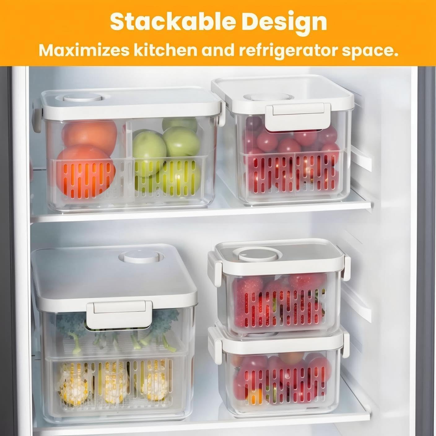 Vacane Berry Keeper - Dishwasher Safe Produce Saver | BPA-Free Clear Fruit Container, 3.8 Cup