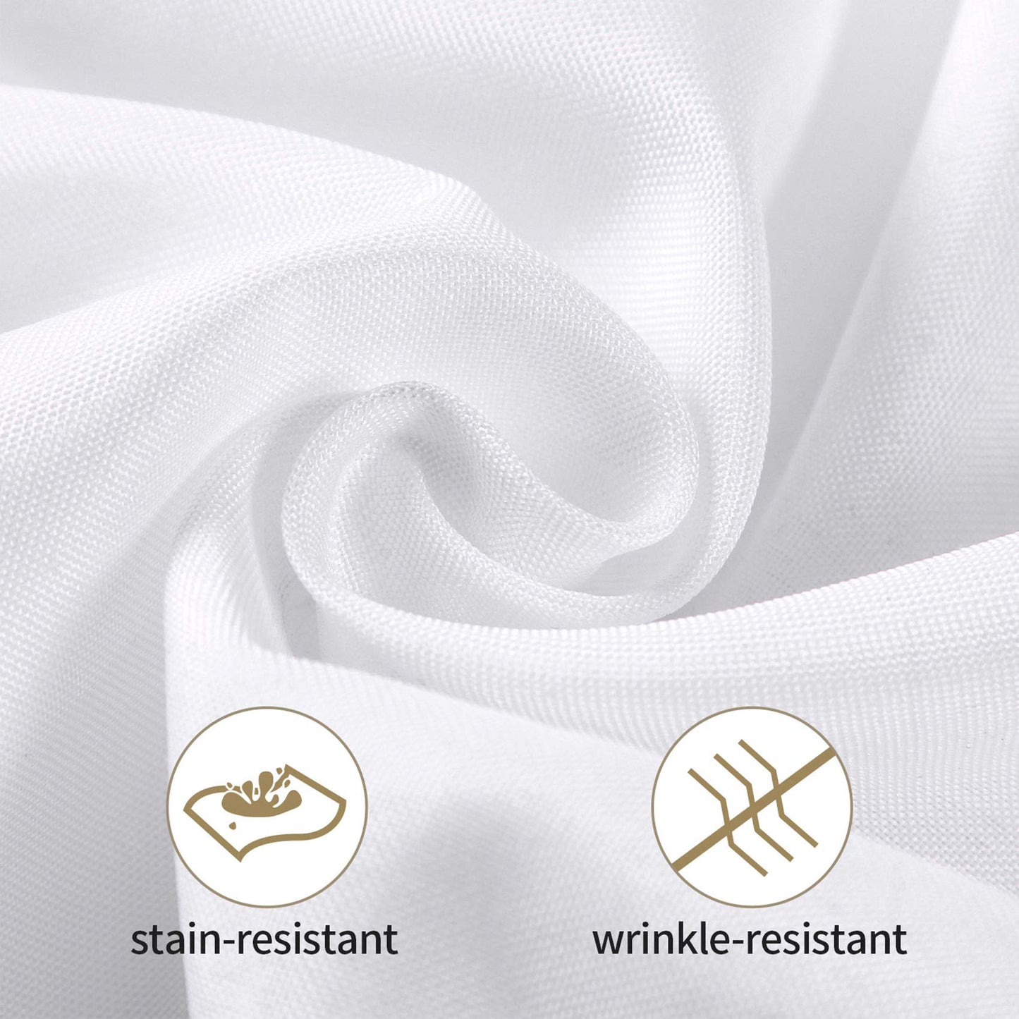 Ascoza 2pack 90x90 Inch White Square in Polyester Fabric Tablecloth for Wedding,Banquet,Restaurant and Parties