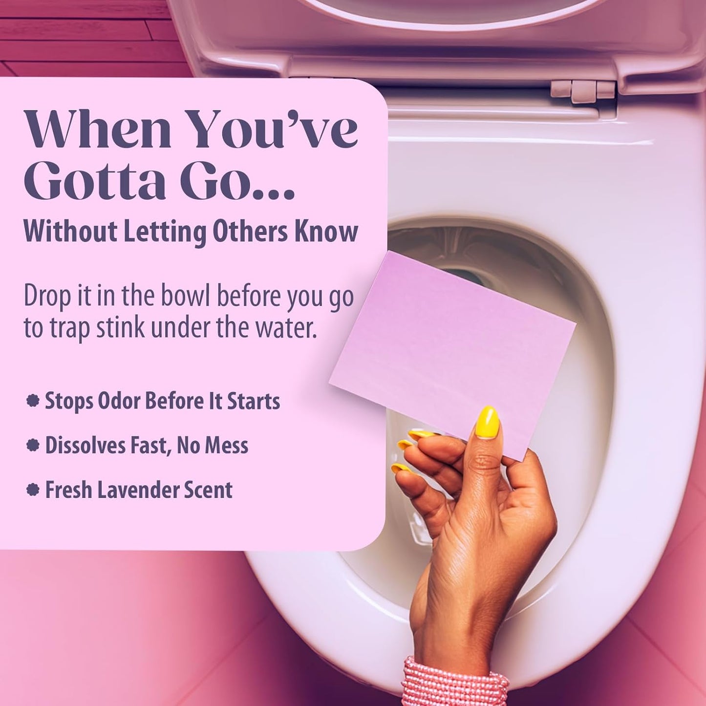 Sheet Happens Pre-Poo Toilet Sheets - Lavender Field Scent | 40 Dissolvable Odor-Stopping Sheets, Septic Safe Travel Essential