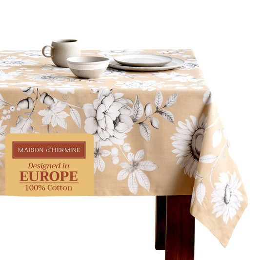 Maison d' Hermine Table Cloth Square Table 100% Cotton 60 x 60 Inches Fall Tablecloth Reusable Everyday Use for Thanksgiving Christmas Decorations Dining Farmhouse Party (Pretty Autumn)