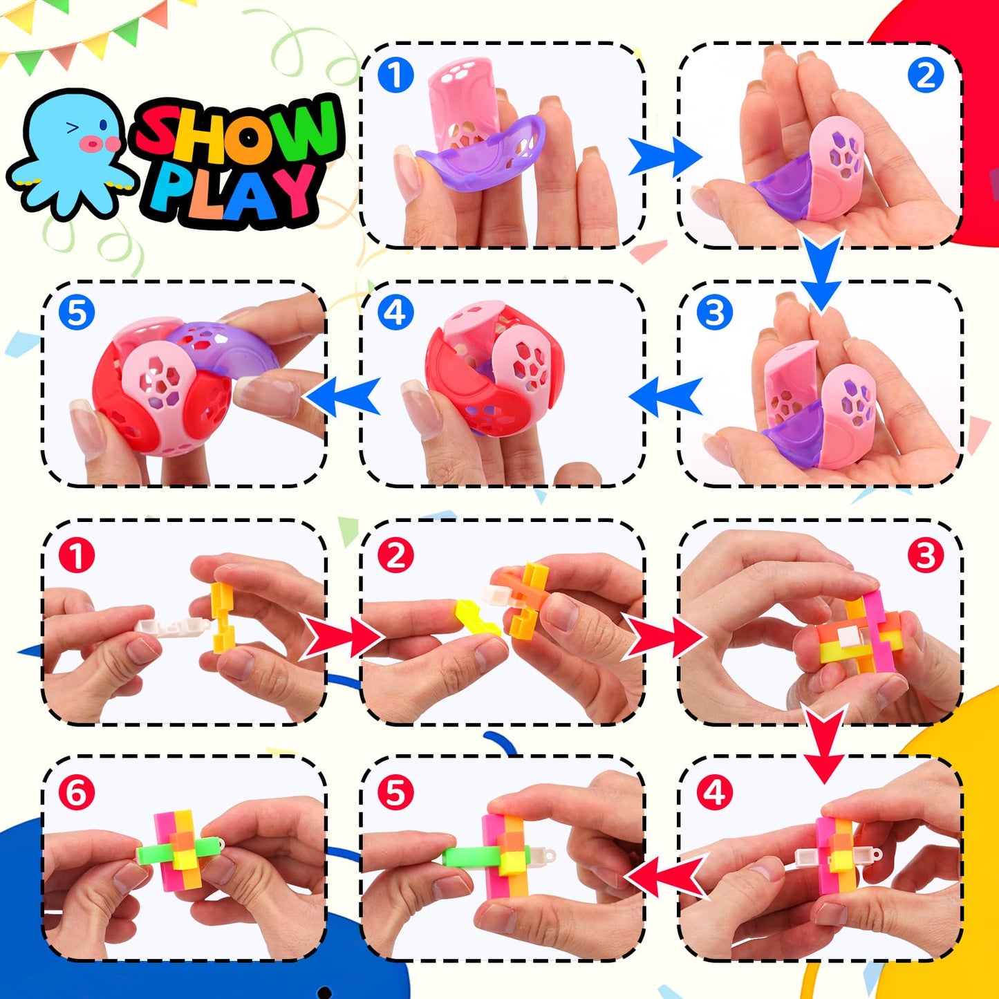 Amy&Benton 200PCS Party Favors for Kids 4-8 Goodie Bags Stuffers,Prize Box Toys for Kids Classroom,Toddler Bulk Fidget Toys Pinata Fillers,Classroom Birthday Gift Carnival Prizes Rewards