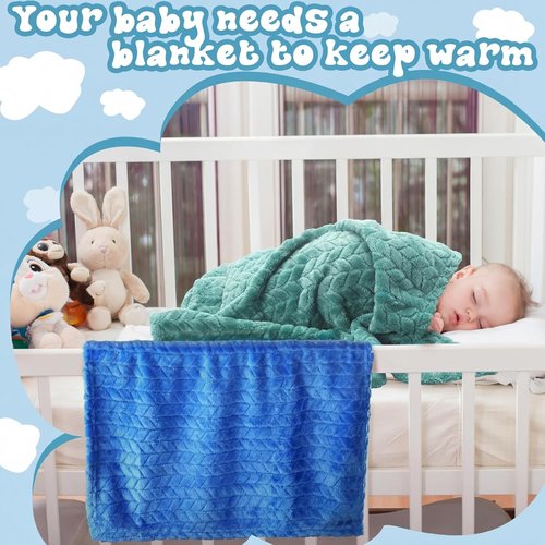 Frienda Baby Fuzzy Blanket - Soft & Warm Fluffy Blanket for Infants | 32 x 24 Inch, Blue