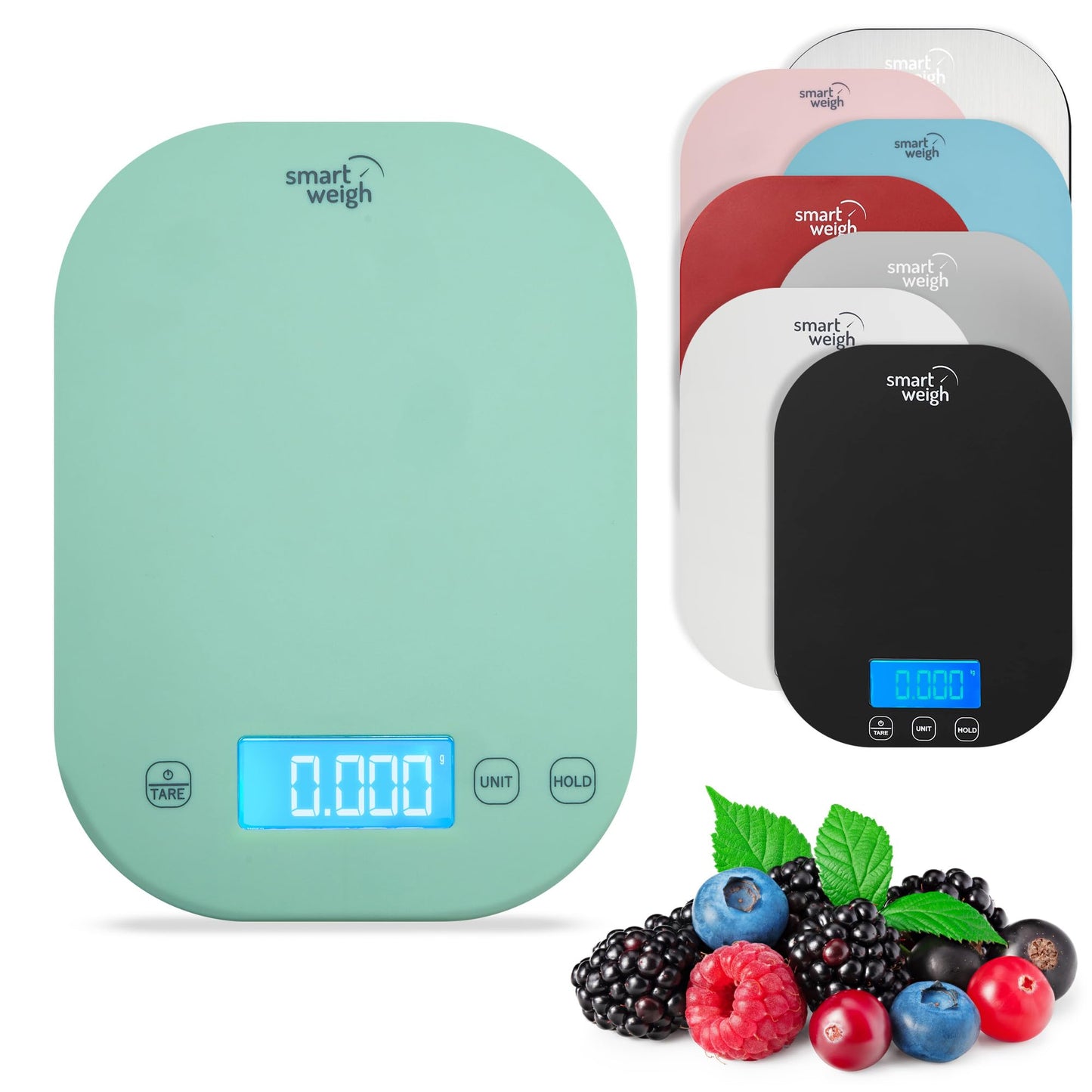 Smart Weigh Mint Green Digital Kitchen Scale for Cooking, Weight Loss, Calorie Tracking, Baking, Food Portion Control, and Meal Prep - Accurate Measurements in Grams and Ounces