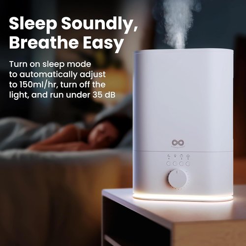 Everlasting Comfort 6L Humidifier - High Mist Output & 60 HR Runtime | Ultrasonic Top Fill for Home & Baby