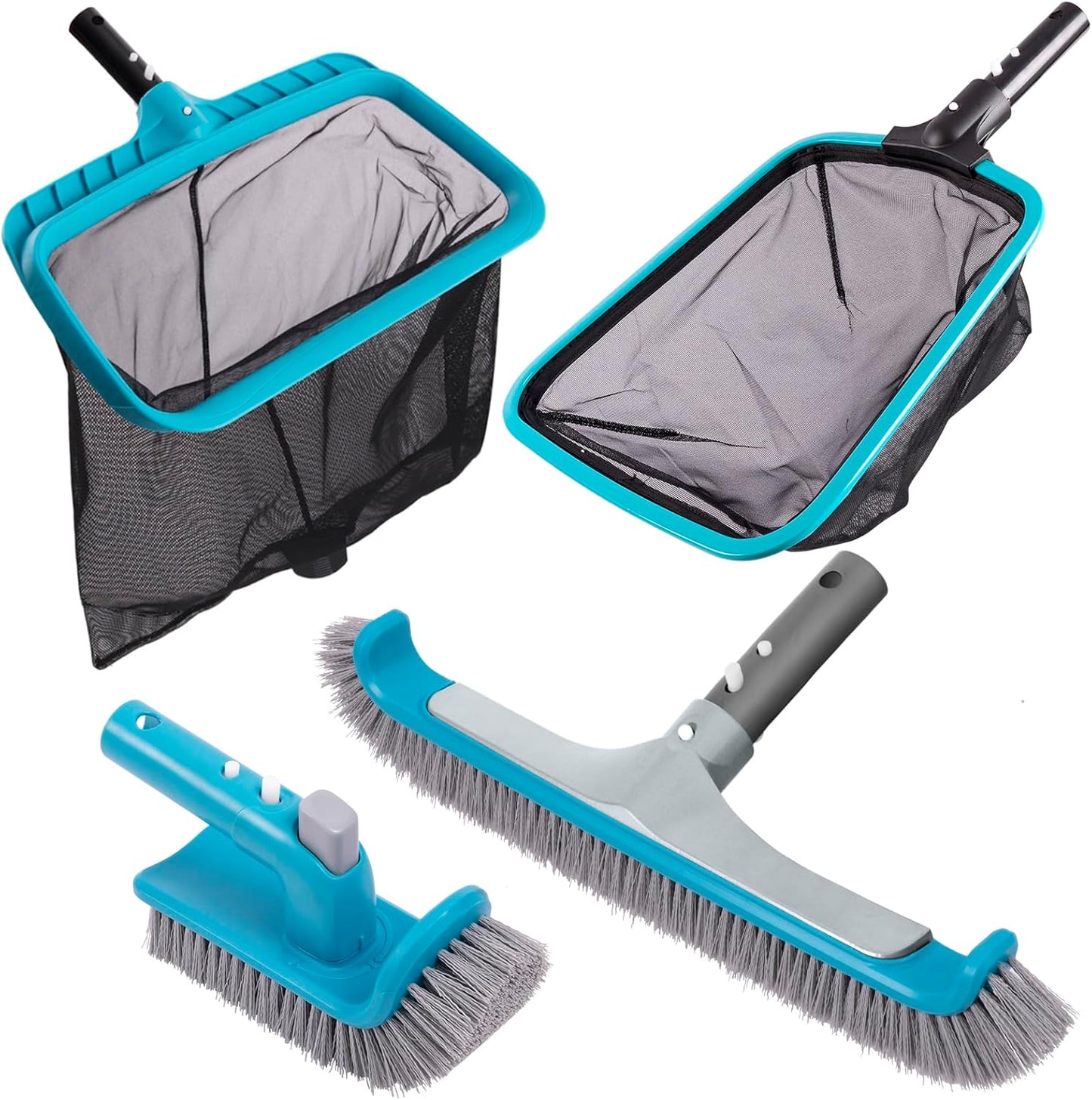 Sepetrel Deluxe Swimming Pool Cleaning Kit - 2 Brush Heads & 2 Skimmer Nets | No Pole Included
