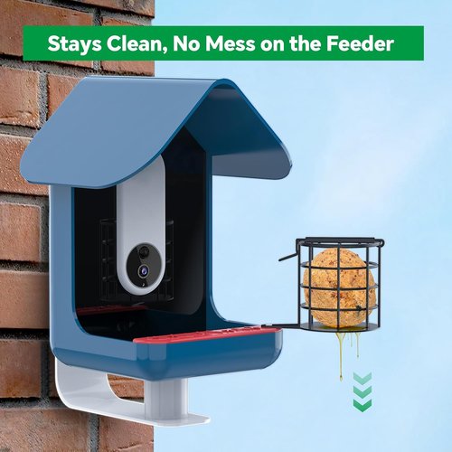 Bird Buddy Metal Suet Ball Holder - Durable Weatherproof Feeder for Smart Bird Feeder with Camera