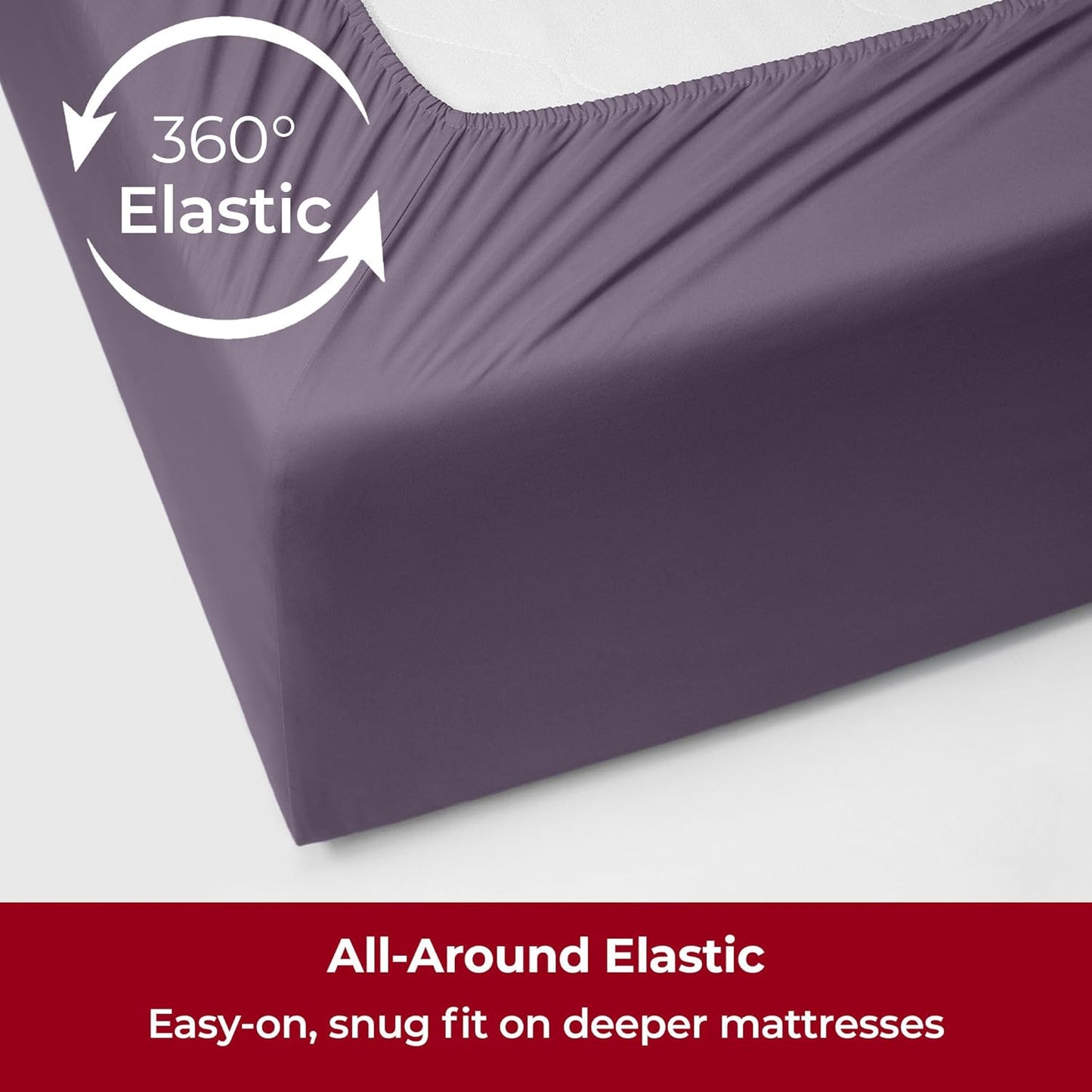 Mellanni Extra Deep Twin XL Sheets - Hotel Luxury Ultra Soft Cooling Bedding - Wrinkle & Stain Resistant (Twin Extra Long, Purple)