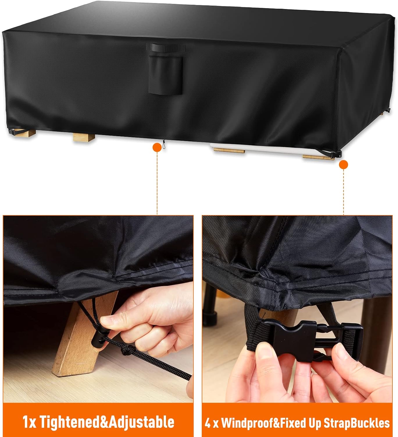 Ruimoy Outdoor Furniture Cover - Heavy Duty Waterproof Protection | Fits Tables & Chairs (108" L x 82" W x 27.9" H)