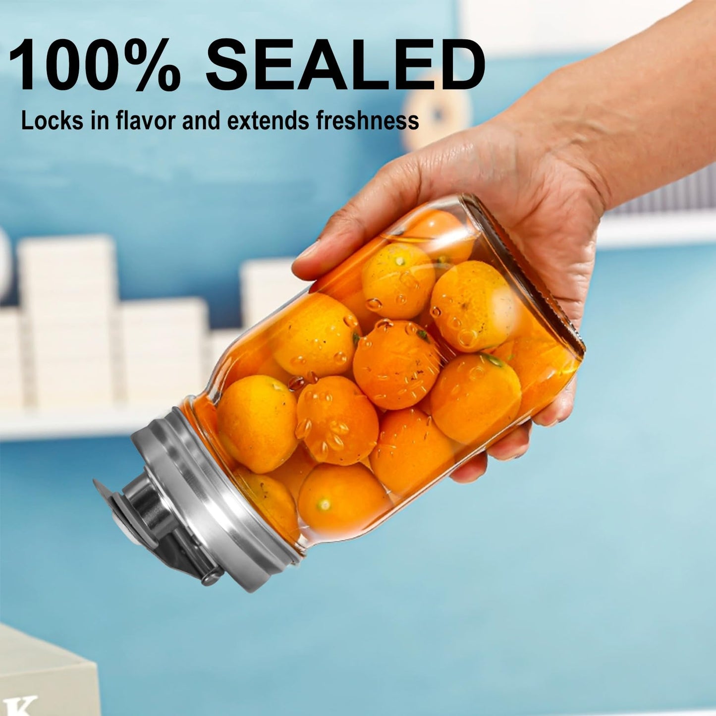 Mason Jar Pour Spout Lid Stainless Steel, 70MM Mason Jar Drinking Lids,Anticracking Leak Proof Seal Cover Airtight for Drinking Salad Dressing & Food Storing (2PCS)