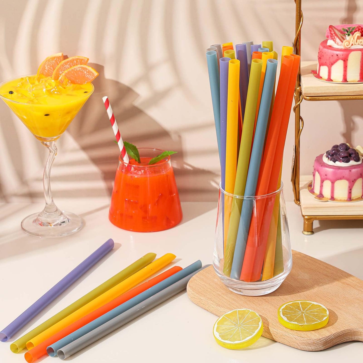 Tessco for you 600 Pcs 9.84 Inch Jumbo Smoothie Straws Bulk 10 mm Large Plastic Disposable Bubble Tea Straws Wide-Mouthed Individually Wrapped for Tall Homemade Milkshakes Drinking(Colorful)