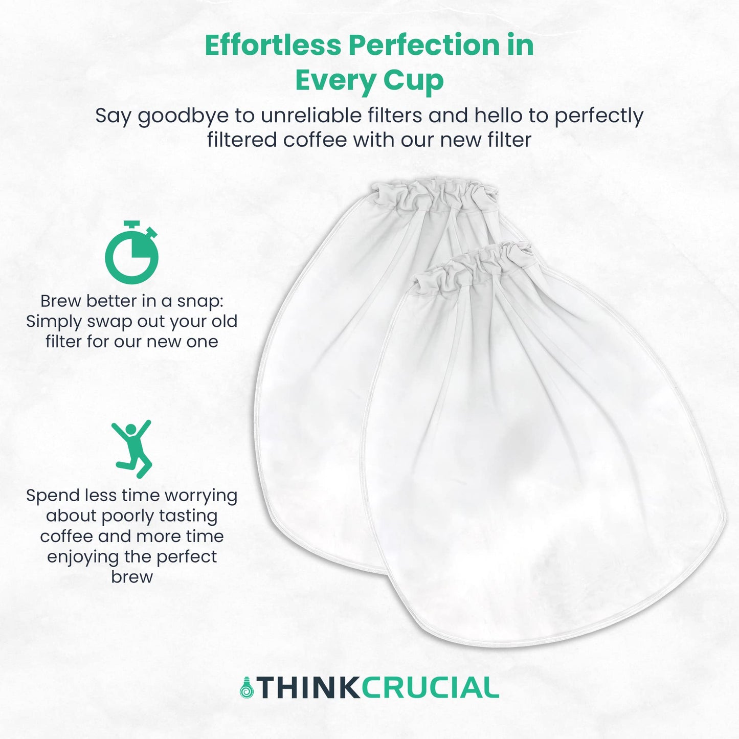 2 Replacement Strainer Bags Compatible With Toddy« Cold Brew System 5 Gallon Commercial Brewers, Washable & Reusable - by Think Crucial (2 Pack)