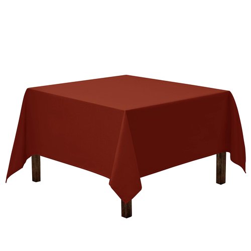 Gee Di Moda Square Tablecloth - 85 x 85 Inch Burnt Orange Table Cloth for Large Square or Round Tables - Heavy Duty Washable Fabric - for Buffet Table, Holiday Party, Dinner, Wedding & Baby Shower