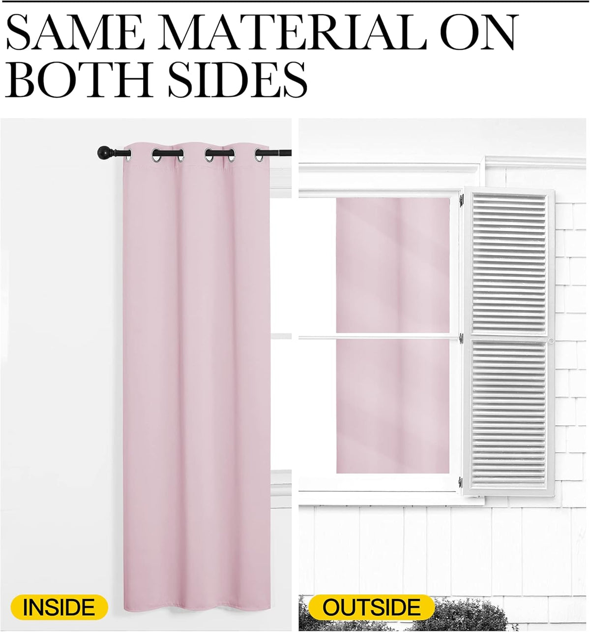 NICETOWN Baby Pink Blackout Curtains - Thermal Insulated Drapes for Bedroom | 78 Inches Long, 2 Panels, 55 Inches Wide
