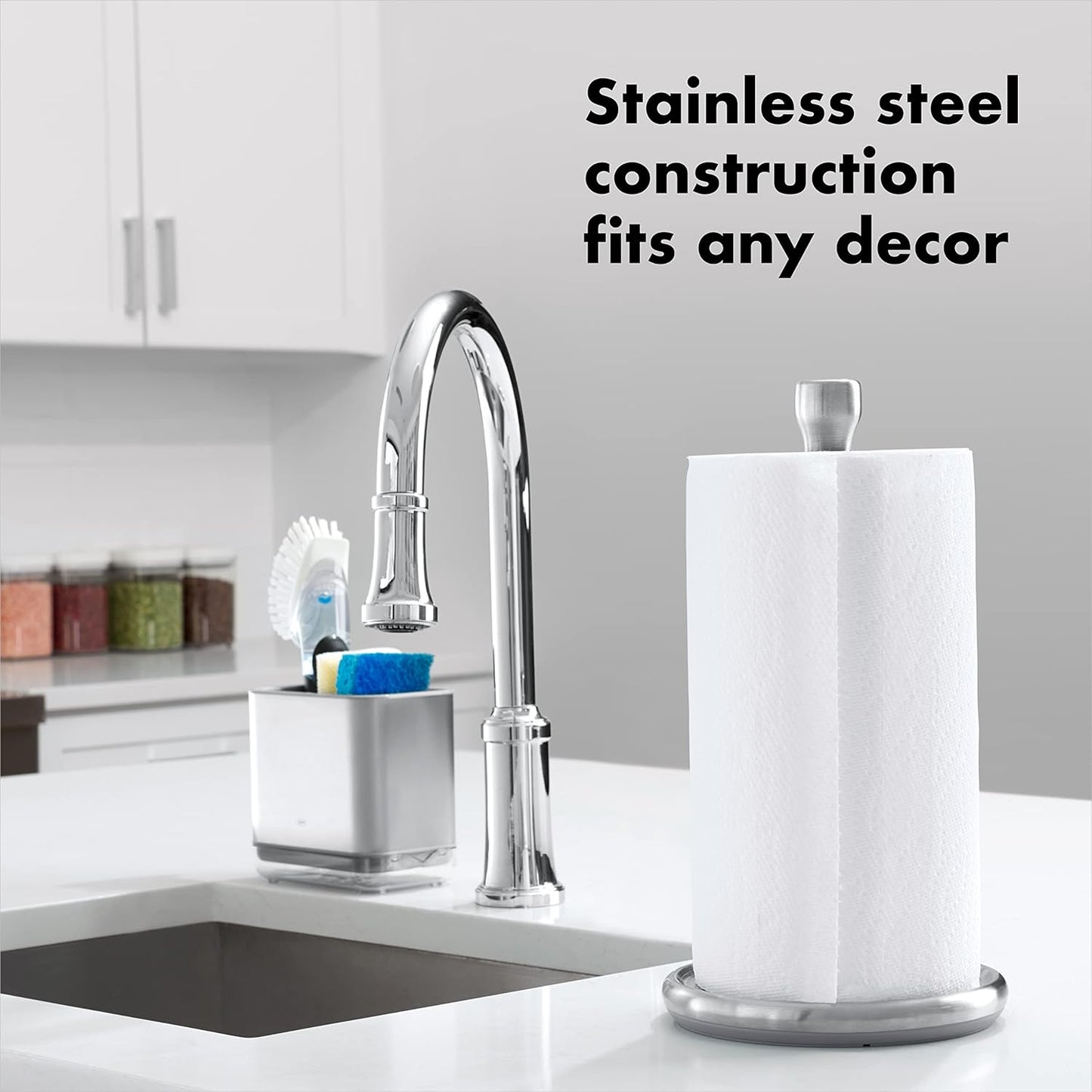 OXO Good Grips Paper Towel Holder - Steady Design for Countertop Use | Sleek and Durable
