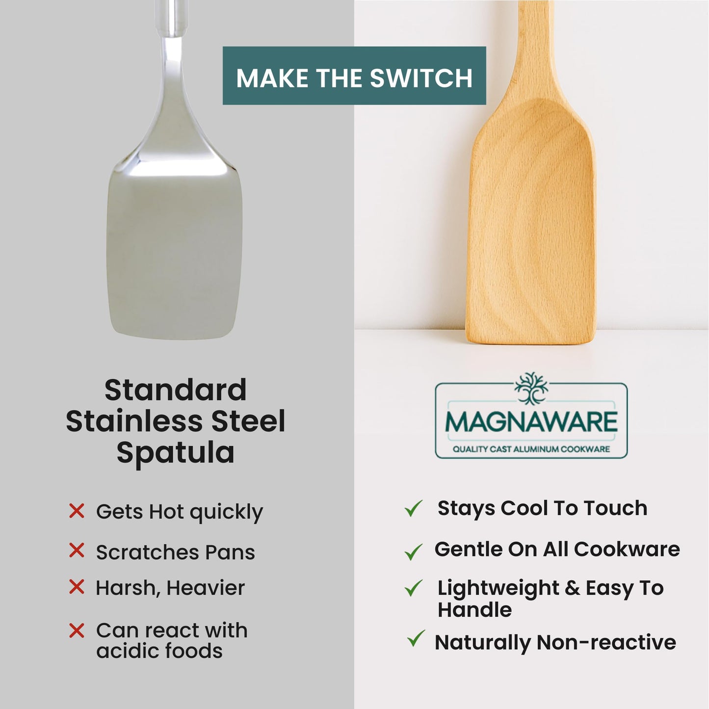 MAGNAWARE Extra Long Wooden Spatula - 18-inch Heavy Duty Stir Paddle for Cooking in Big Pots - Big Cooking Spoon For Cajun, Brewing, Grill, Mixing, Stirring - Solid Natural Hard Wood Large Spatula