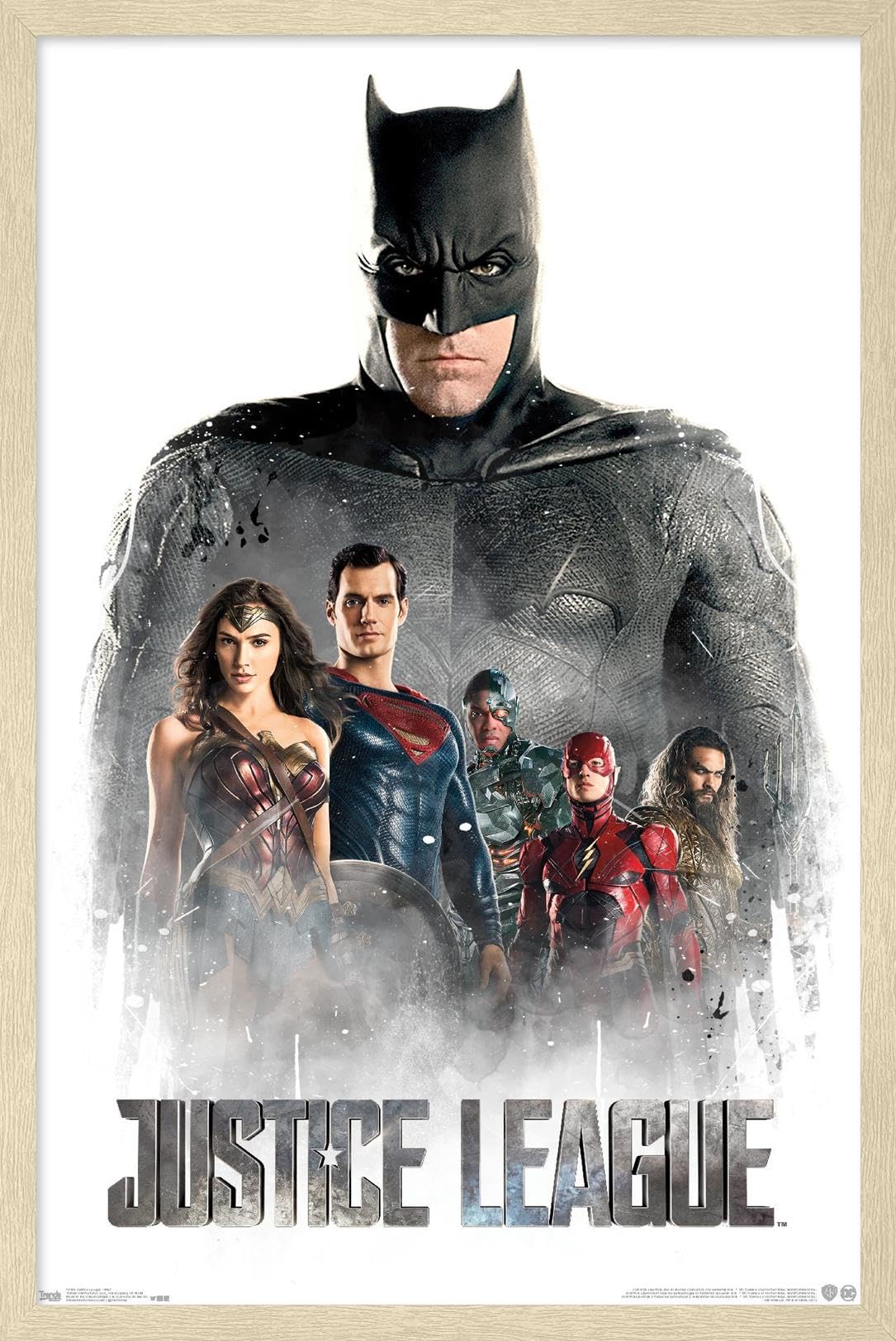 Trends International DC Comics Movie Justice League - Characters in Mist Wall Poster, 22.4L x 14.7W, Blonde Framed Version
