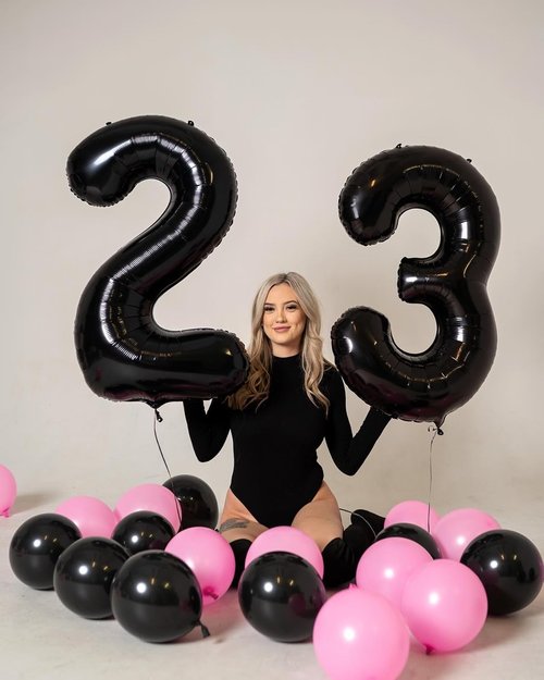 IWERP 40-Inch Black Balloon - Unisex Birthday Decoration | Reusable Self-Sealing Foil Mylar