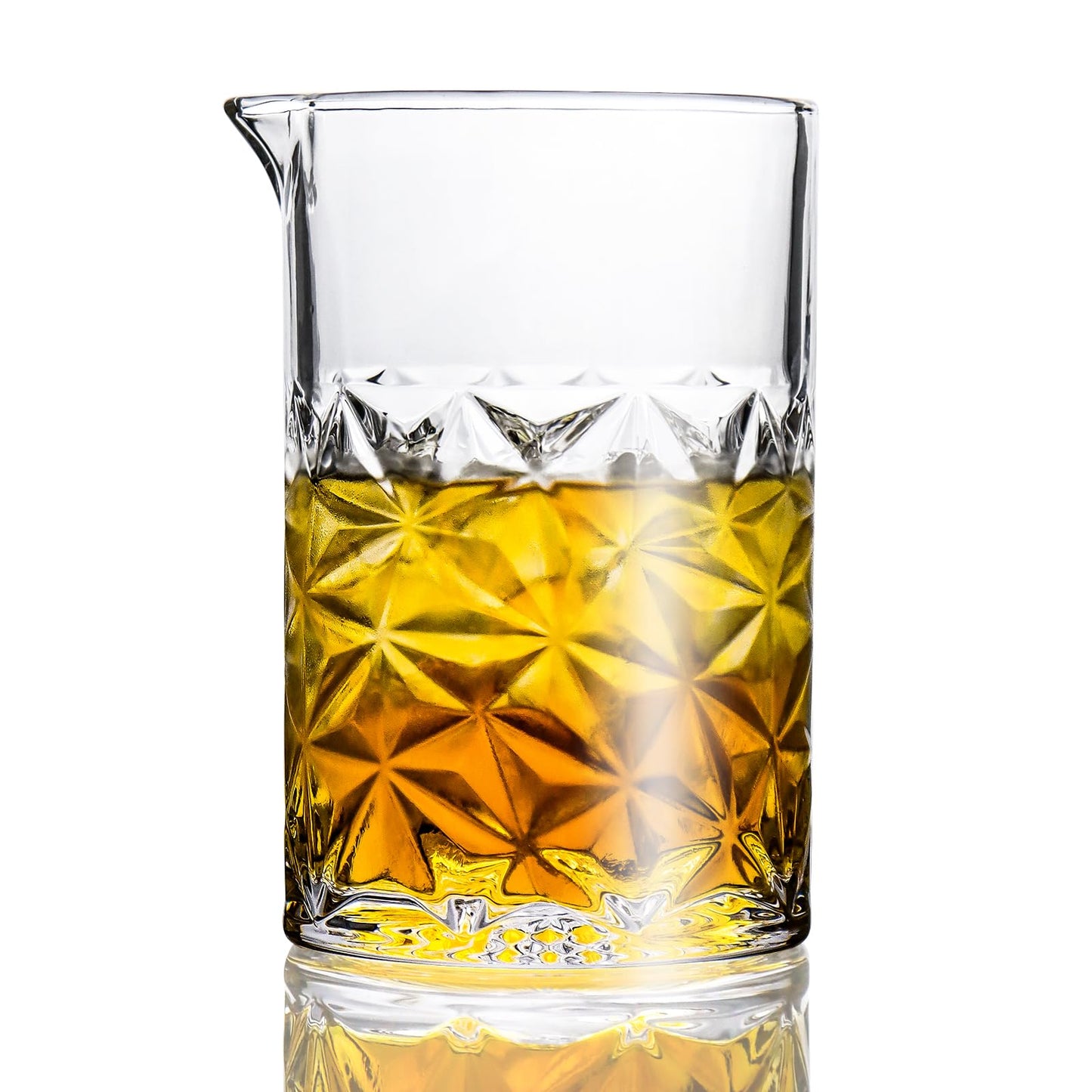 Cocktail Mixing Glass, 24 FL OZ Crystal Stirring Glass, Durable Thick Bottom Heavy Base Design, Bartender Gifts for Men, Elegant and Functional Home Barware Tools