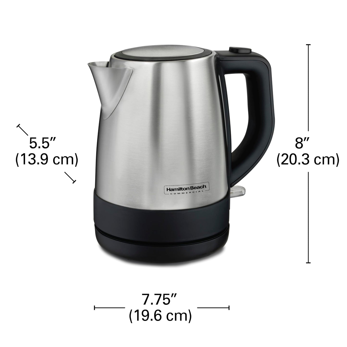 Hamilton Beach Commercial HKE110 1 Liter Hot Water Tea Kettle, Hospitality Rated, Stainless Steel