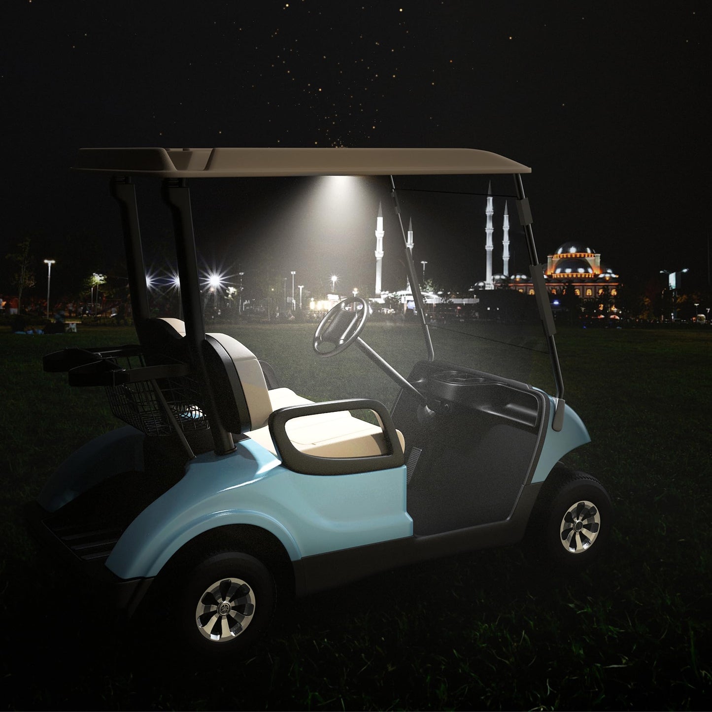 10L0L Universal Golf Cart Roof Light, LED USB Rechargeable Wireless Motion Sensor Dome Light