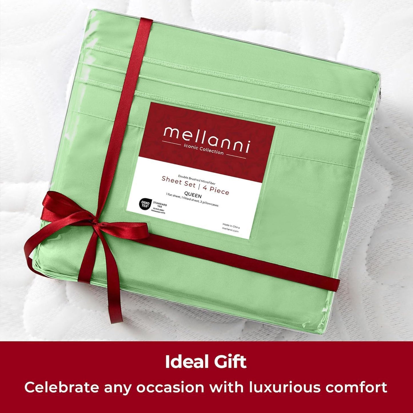 Mellanni Twin Sheets Set - 3 PC Hotel Luxury Bedding | Extra Soft, Cooling & Stain Resistant (Twin, Pistachio)