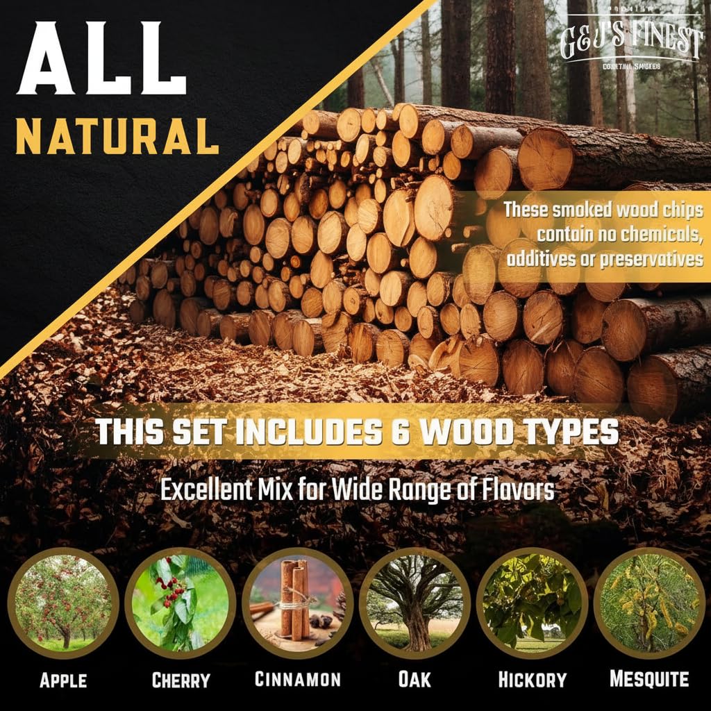 Whiskey Smoker Kit with 3-Flame Torch - 6 Wood Chips & Gift Box for Smoking Drinks| Cocktail Smoker Kit| Bourbon Smoker Kit| Old Fashioned Smoker Kit | Whiskey Gift for Men (No Butane Incl.)
