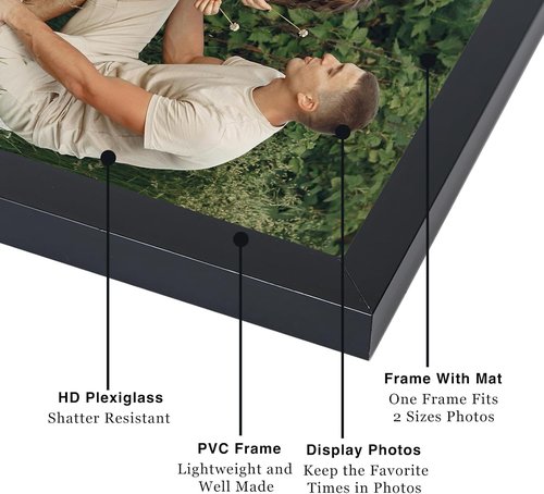 JCJMY 12-Pack 4x4 Picture Frames - Lightweight Collage Wall Decor for Tabletop & Wall, Black