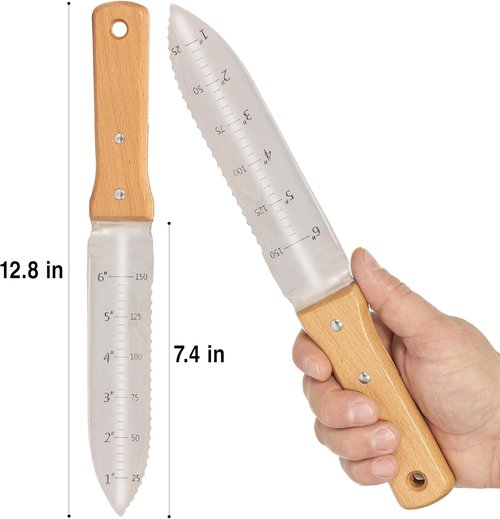 Grampa's Garden Knife - Versatile 7" Hori Hori Garden Knife With Steel Blade & Sheath | Ideal For Weeding, Digging, Planting