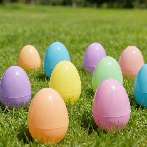 Benilax 24 Jumbo Fillable Pastel Plastic Easter Egg Bulk Hunt Party Supply Pack - 3.15 inch Assorted Color Plastic Eggs