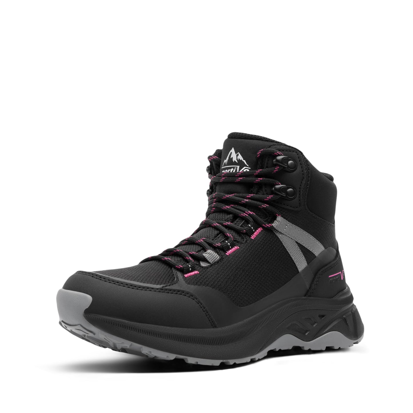 NORTIV 8 Women's Hiking Boots Waterproof Lightweight Outdoor Trekking Comfortable Non-Slip Backpacking Camping Ankle Boot Hollow,Size 8,Black,NWUMHB2501