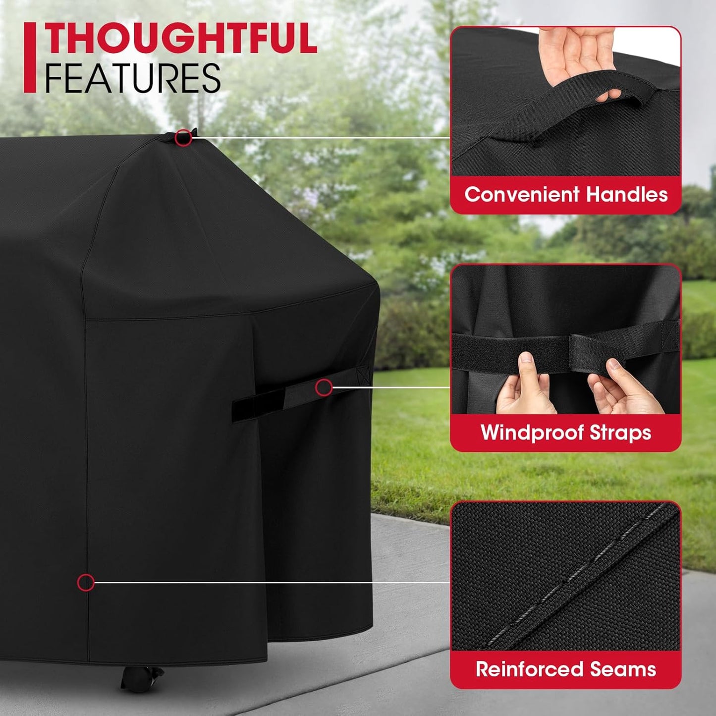 Unicook 58 Inch Grill Cover - Heavy Duty Waterproof BBQ Protection for Weber Genesis II & LX 300 Series