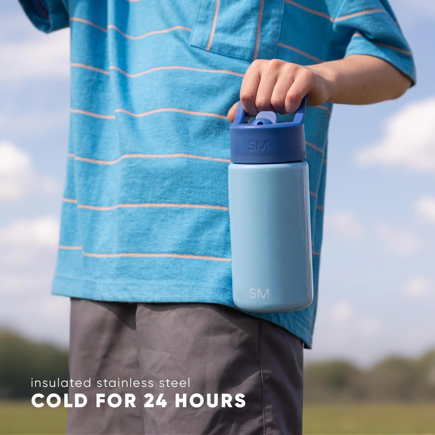 Simple Modern Kids Summit Water Bottle with Straw Lid |Bluey 14oz Stainless Steel Cup Insulated Tumbler for Kids, School | Bluey Bluetastic Day