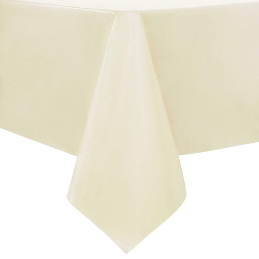 sancua 100% Waterproof Rectangle PVC Tablecloth - 70 x 120 Inch - Oil Proof Spill Proof Vinyl Table Cloth, Wipe Clean Table Cover for Dining Tables, Buffet Parties and Camping, Beige