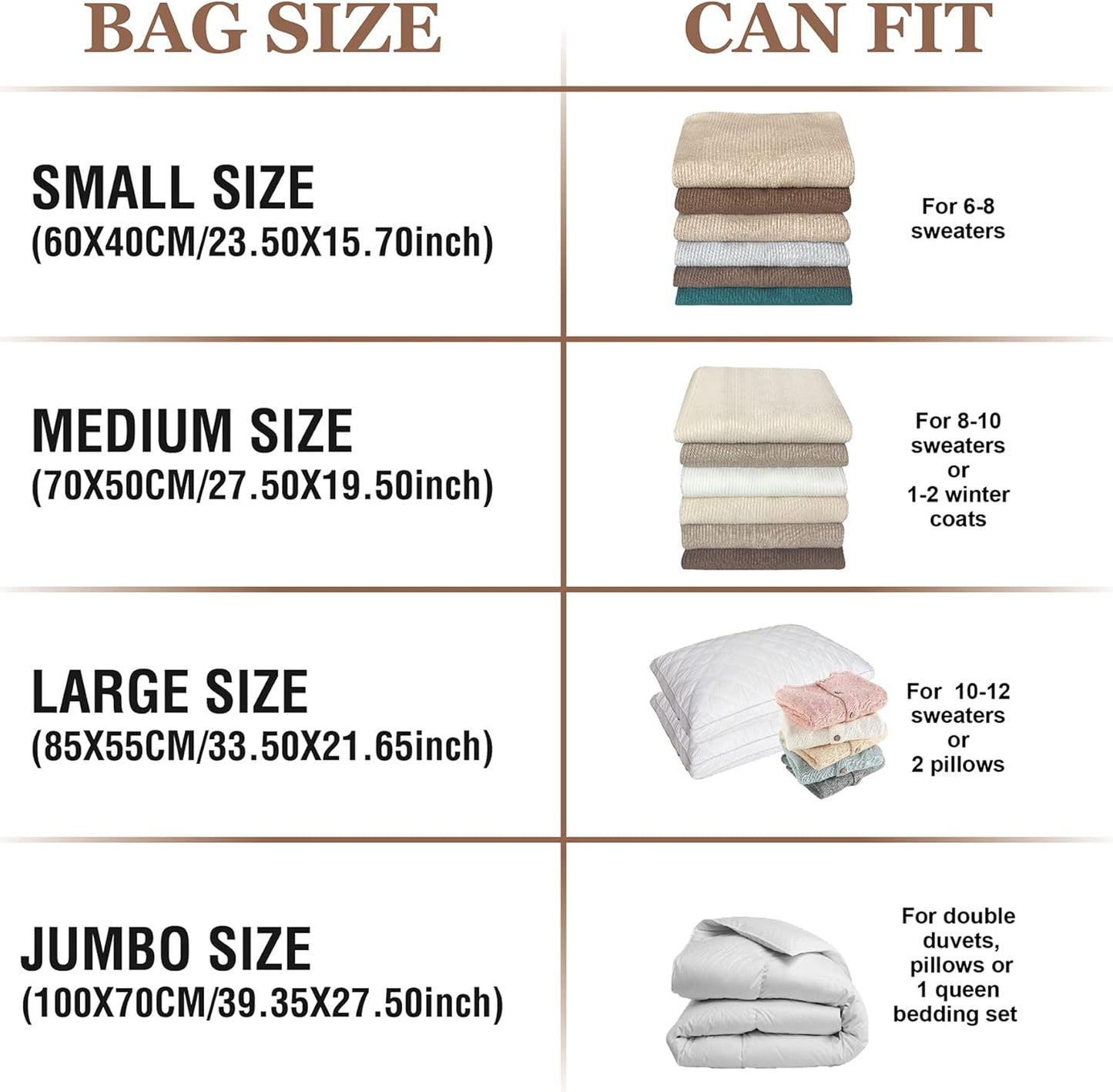Roomimaster Vacuum Storage Bags - Space Saver for Clothing & Bedding | 10 Small Bags for Travel
