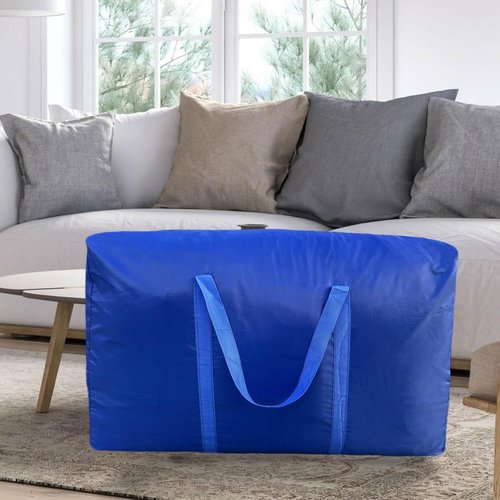 100L Extra Large Storage Bags by [Brand Name] - Durable Moving Bags with Strong Zippers & Handles | Space-Saving Blue Totes (2 Pack)