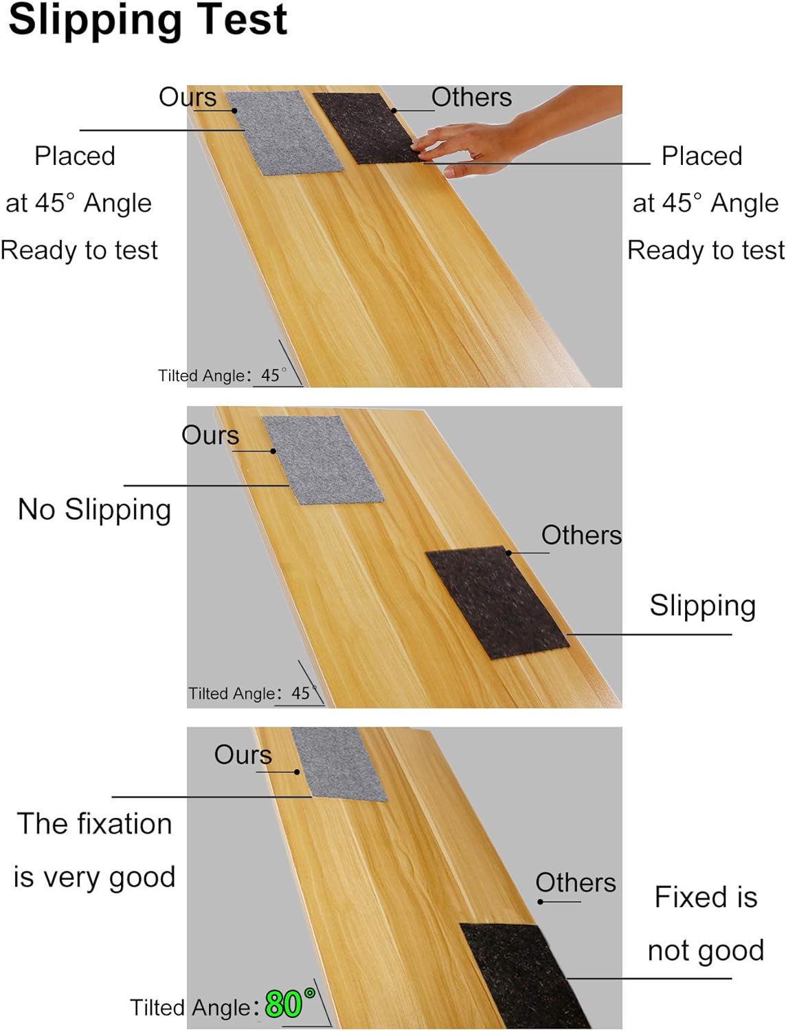 Skiennix Non-Slip Rug Pad Grippers - 6x9 Ft, 1/8" Thick Double Layer Felt & Rubber Mat for Hardwood Floors
