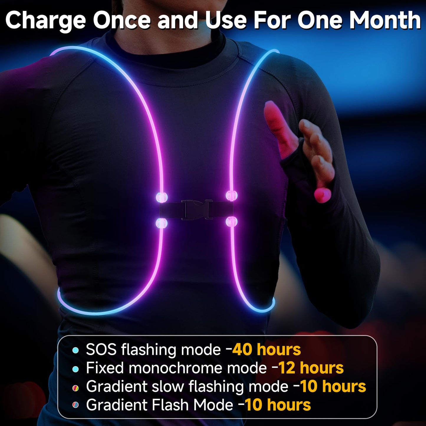 Reflective Running Vest, Running Lights For Runners, Reflective Running Gear Walking Vest For Women, Night Running Gear, Light Up Running Vest, Gifts For Runners, Safety Running Vest For Women & Men