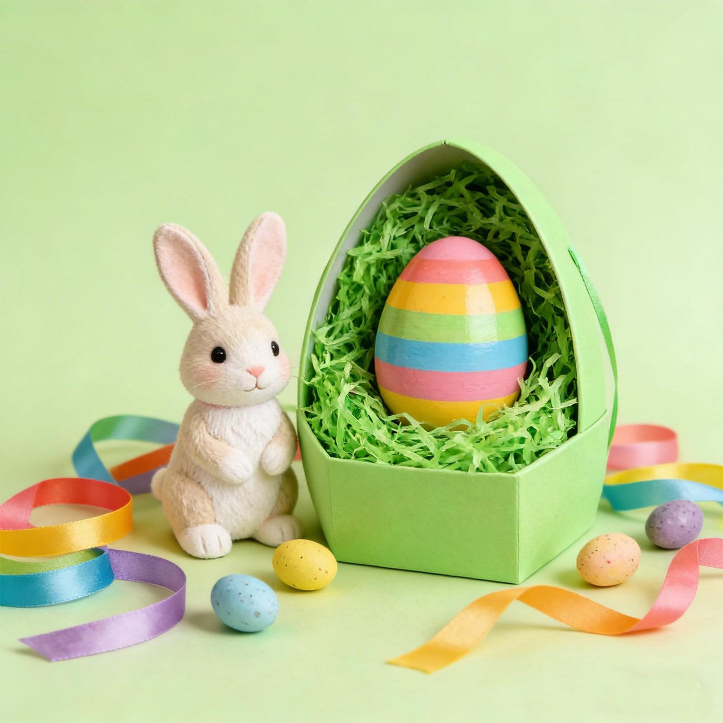 Asekonc 1/2 LB Easter Green Grass Green Raffia Grass Super Large Pack Recyclable Paper Shred for Easter Basket Filler Creative Eggs Decor Filler Gift Wrapping