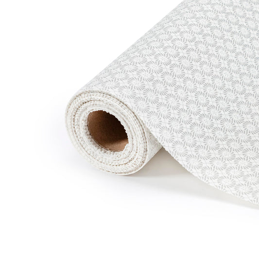 RAY STAR 12X120 Inch Shelf Liner for Kitchen Cabinets, Non-Adhesive Cabinet Liner Washable, PVC Drawer Liner for Dresser Non-Slip Bathroom (White Circle)(3 Roll)