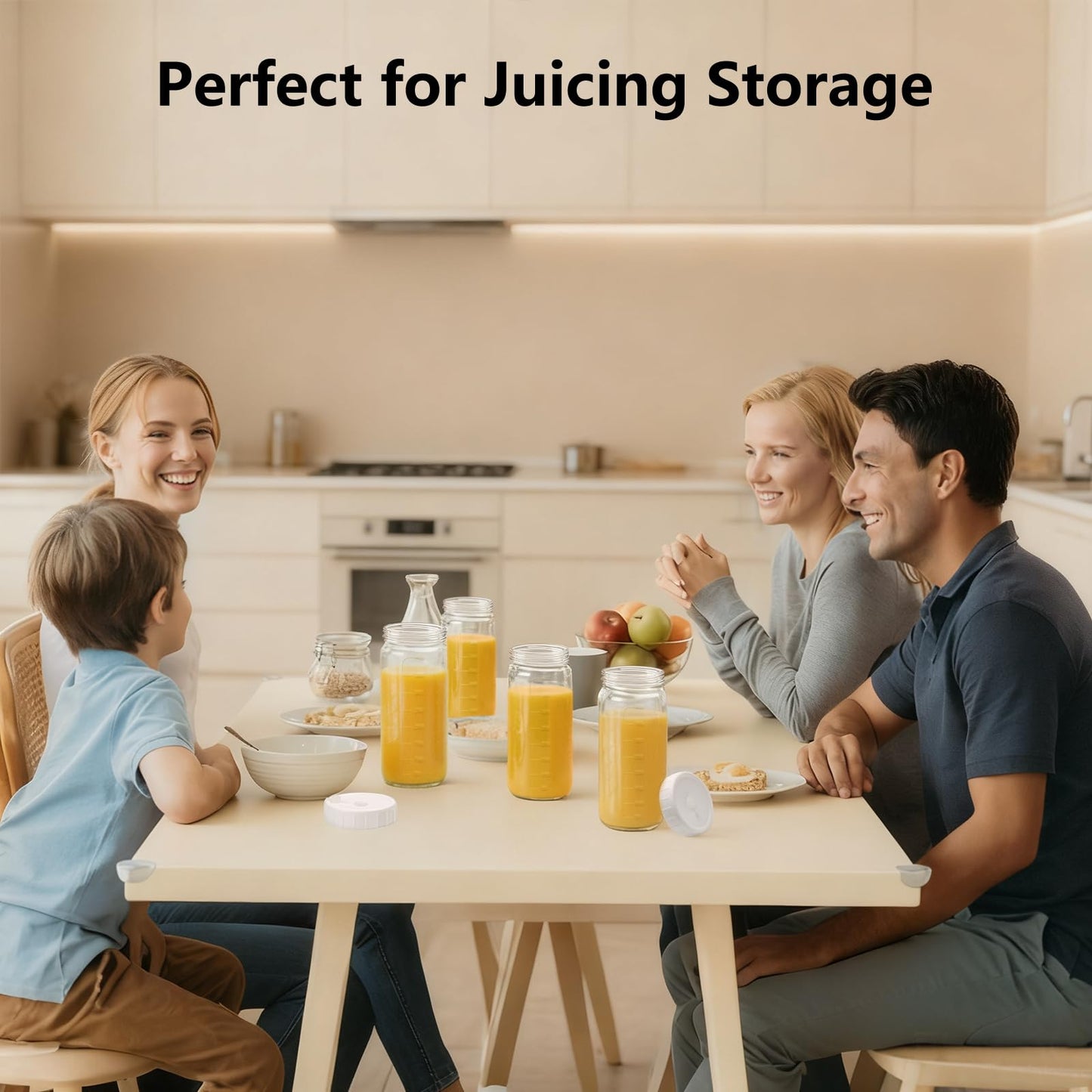 Ruckae 16oz 10 Pack Glass Juice Bottles with Dual Scale, Reusable Glass Bottles with Hole Lids and Straws Mason Jar for Juicing, Smoothies, Kombucha - Water Bottle for Fridge or Gym (Transparent)