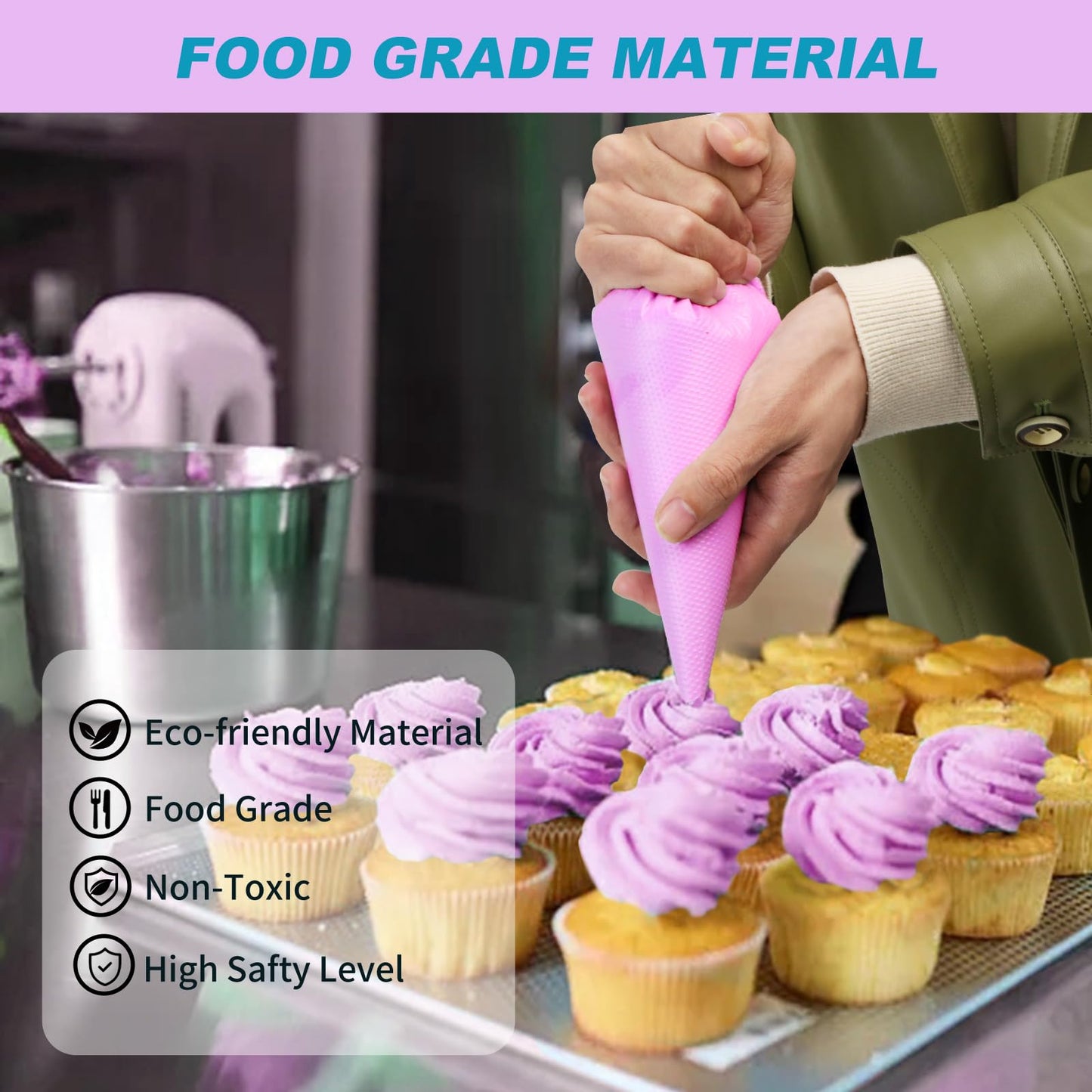 firstake Piping Bags 16 Inch - 100pcs Disposable Piping Bags, Large Pastry Bags, Thickened Frosting Bags, Cake Decorating Bags, Large Piping Bags, Icing Bags for Cake Decorating