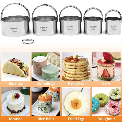 HULISEN Pastry Cutter, Dough Blender, 3 Cup Flour Sifter and Biscuit Cutter, Stainless Steel Dough Cutter, Professional Baking Dough Tools for Cooking Cookies and Donuts(4 Pcs/Set)