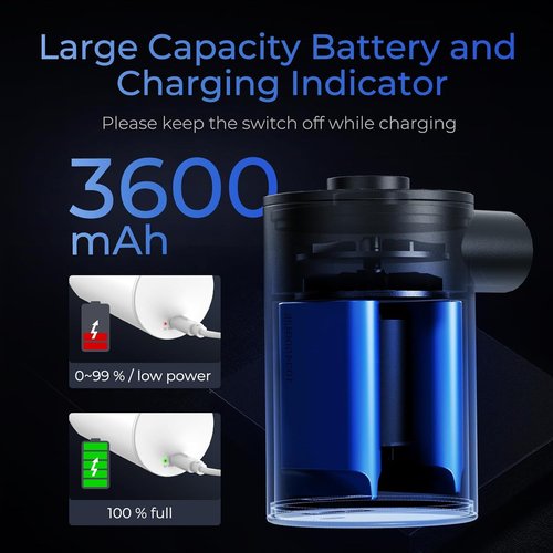 FLEXTAILGEAR MAX Portable Air Pump - USB Rechargeable 3600mAH Battery for Quick Inflation | Ideal for Sleeping Pads, Air Mattresses, Pool Toys (Orange)