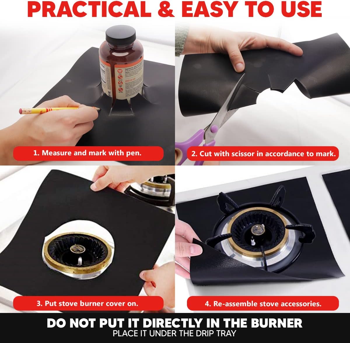 Teflon Liner Roll - Custom Cut Non-Stick Mat for Ovens, Stovetops & Grills (75” x 17”)