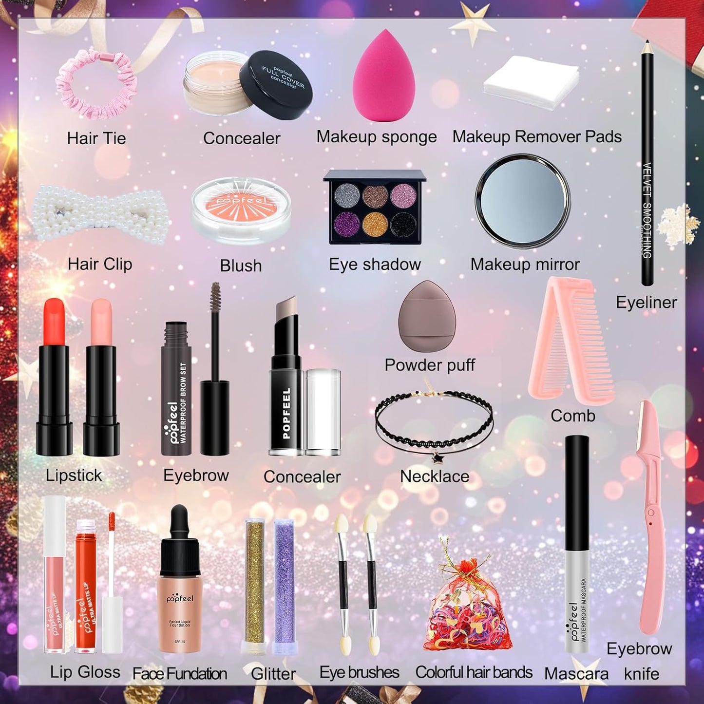 Skiennix Makeup Advent Calendar 2025 - 24 Gift Boxes for Teens & Women | Christmas Countdown Set