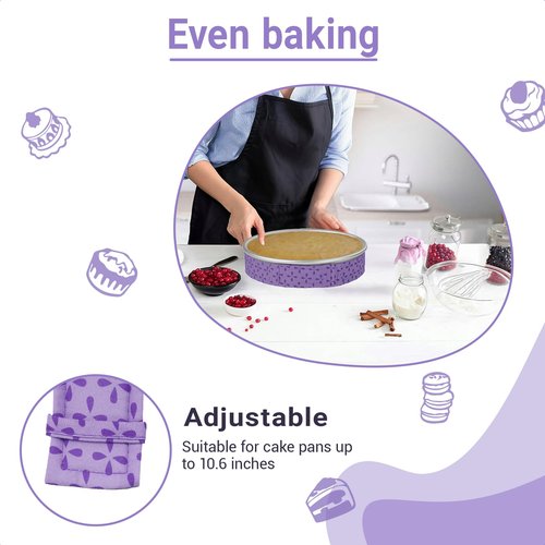 Hufopik 3-Piece Cake strips for even baking, Baking strips for cake pans, Baking Supplies and Cake leveler