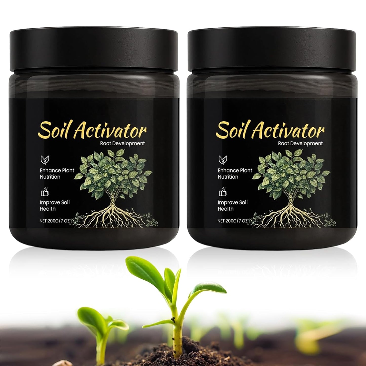Organic Soil Activators by Premium Soil - 2 Pack 200g Water-Soluble Plant Fertilizers for Enhanced Growth