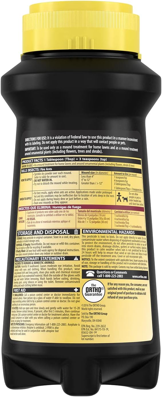 Ortho Orthene Fire Ant Killer - Effective Mound Treatment, Kills Queens, No Watering Needed, 12 oz