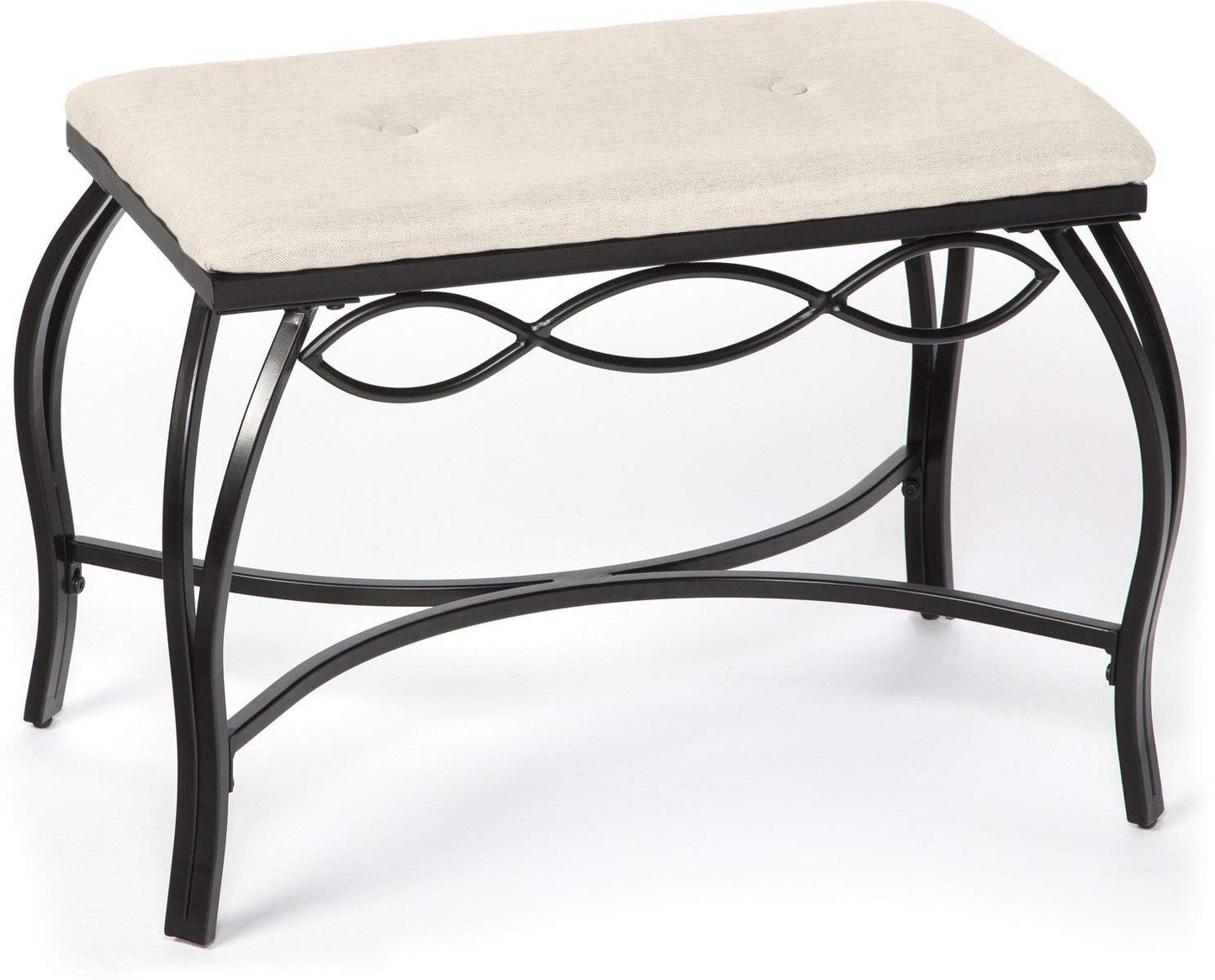 Mango Steam Heather Gray Shoe Bench - Vanity Seat for Makeup Room, Dressing Stool, Entryway Bench - Powder Coated, Upholstered, Space Saving